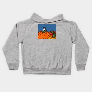 Cute Penguin and Three Pumpkins Kids Hoodie